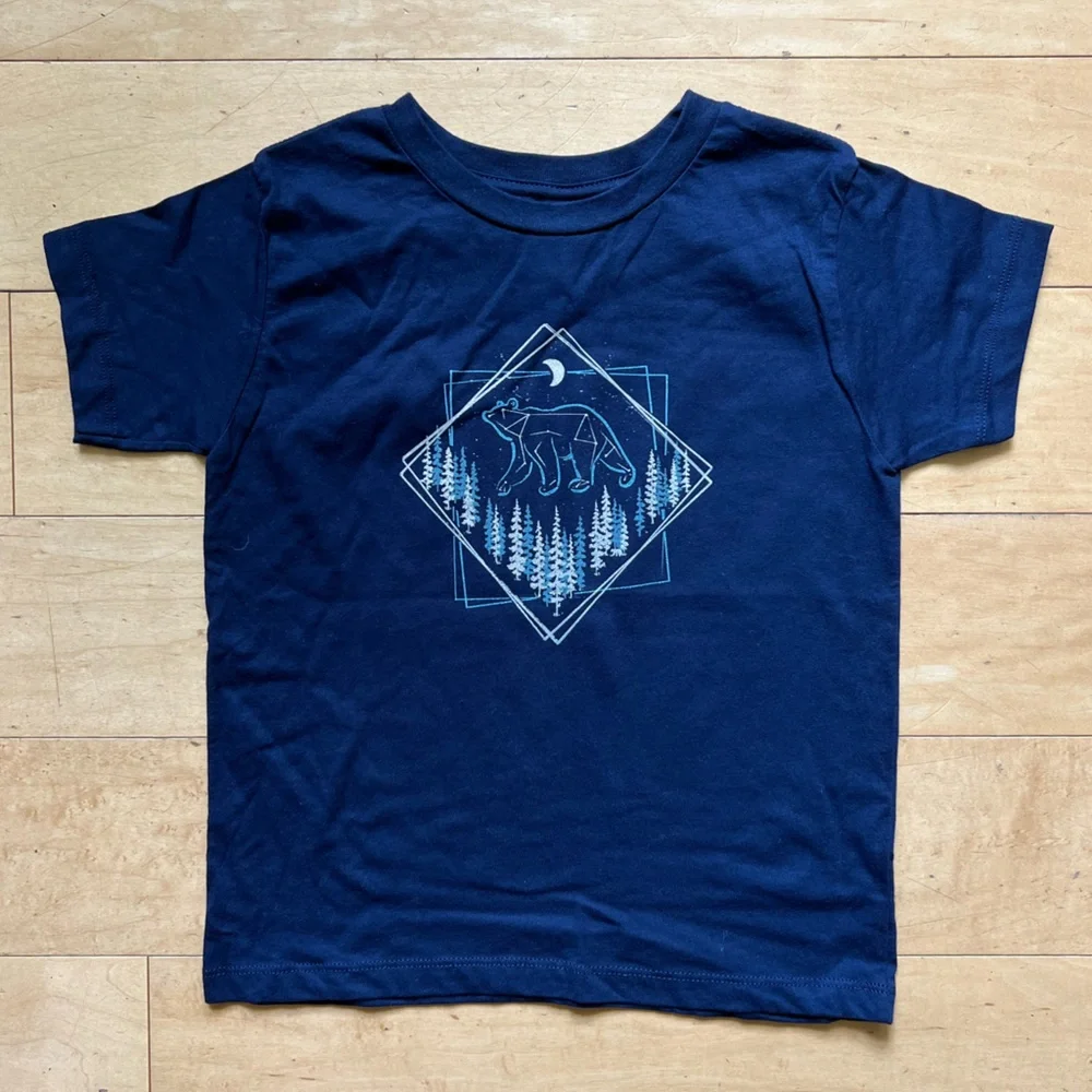 NWOT Bella Canvas Ursa Major Minor Bear Constellation Star Forest T shirt, Sz 5T
